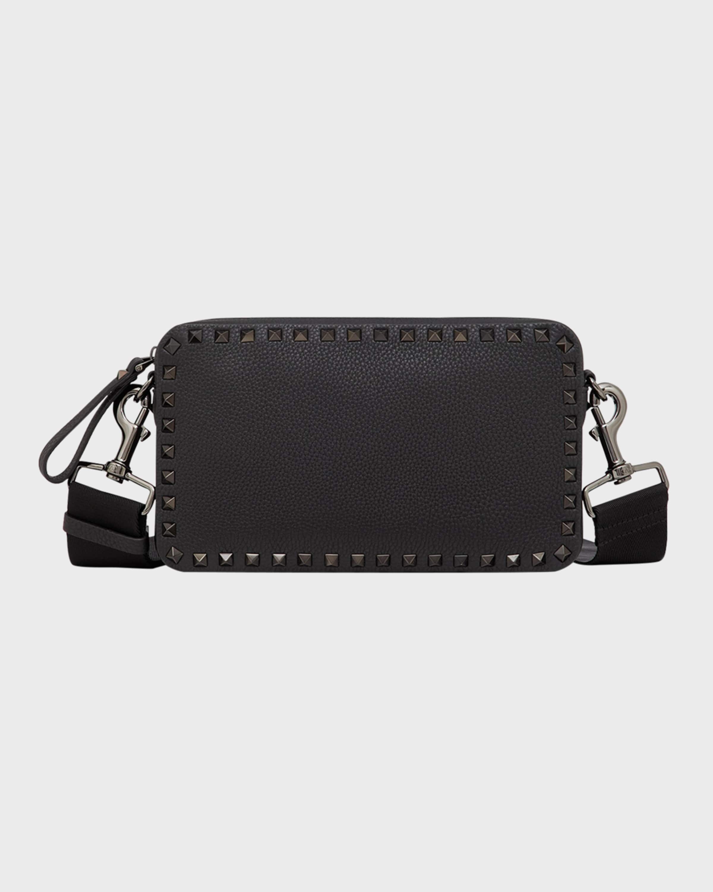 Men's Rockstud Leather Crossbody Bag - 1