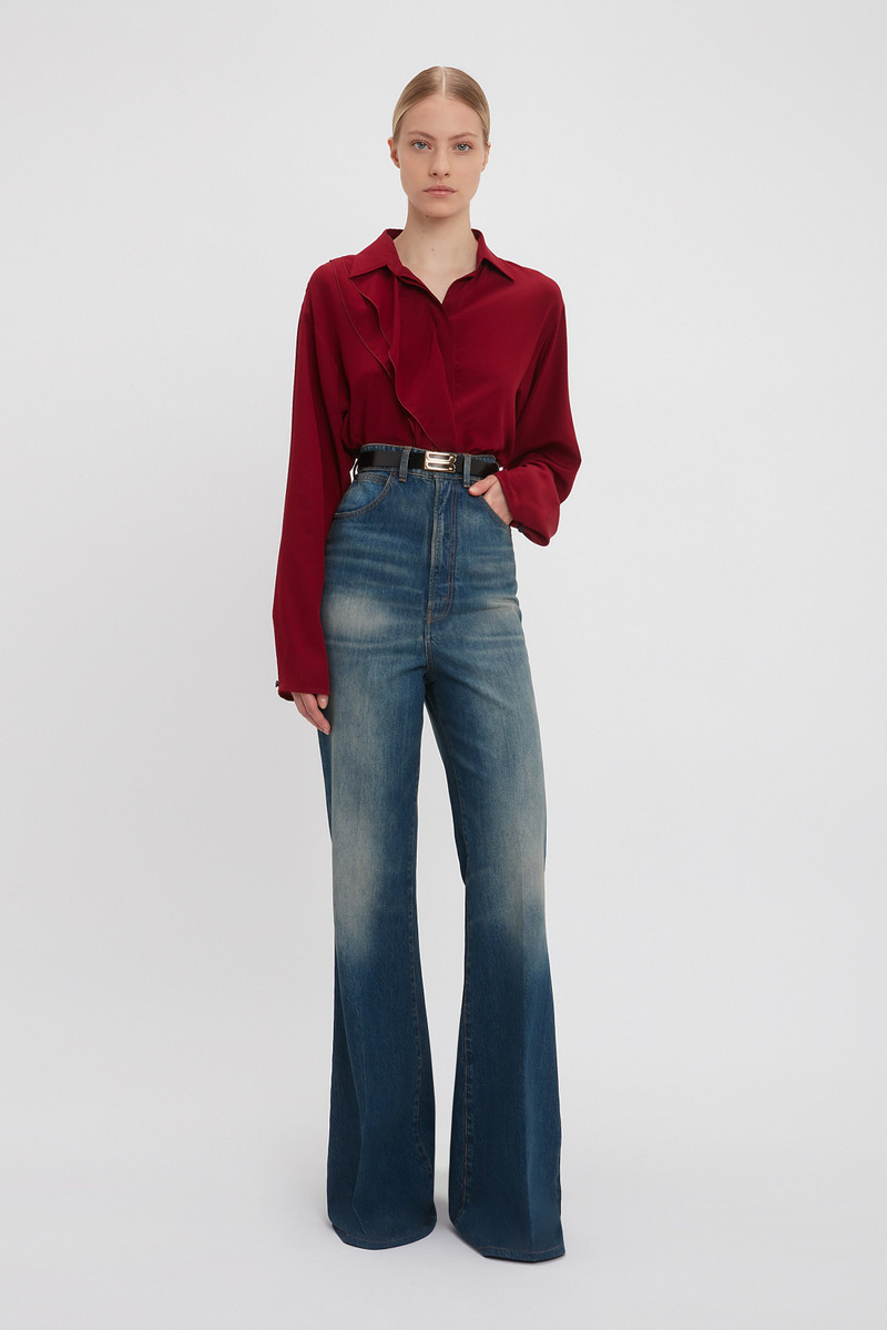 Victoria Beckham Wide Leg Kick Jean In Broken Vintage Wash outlook