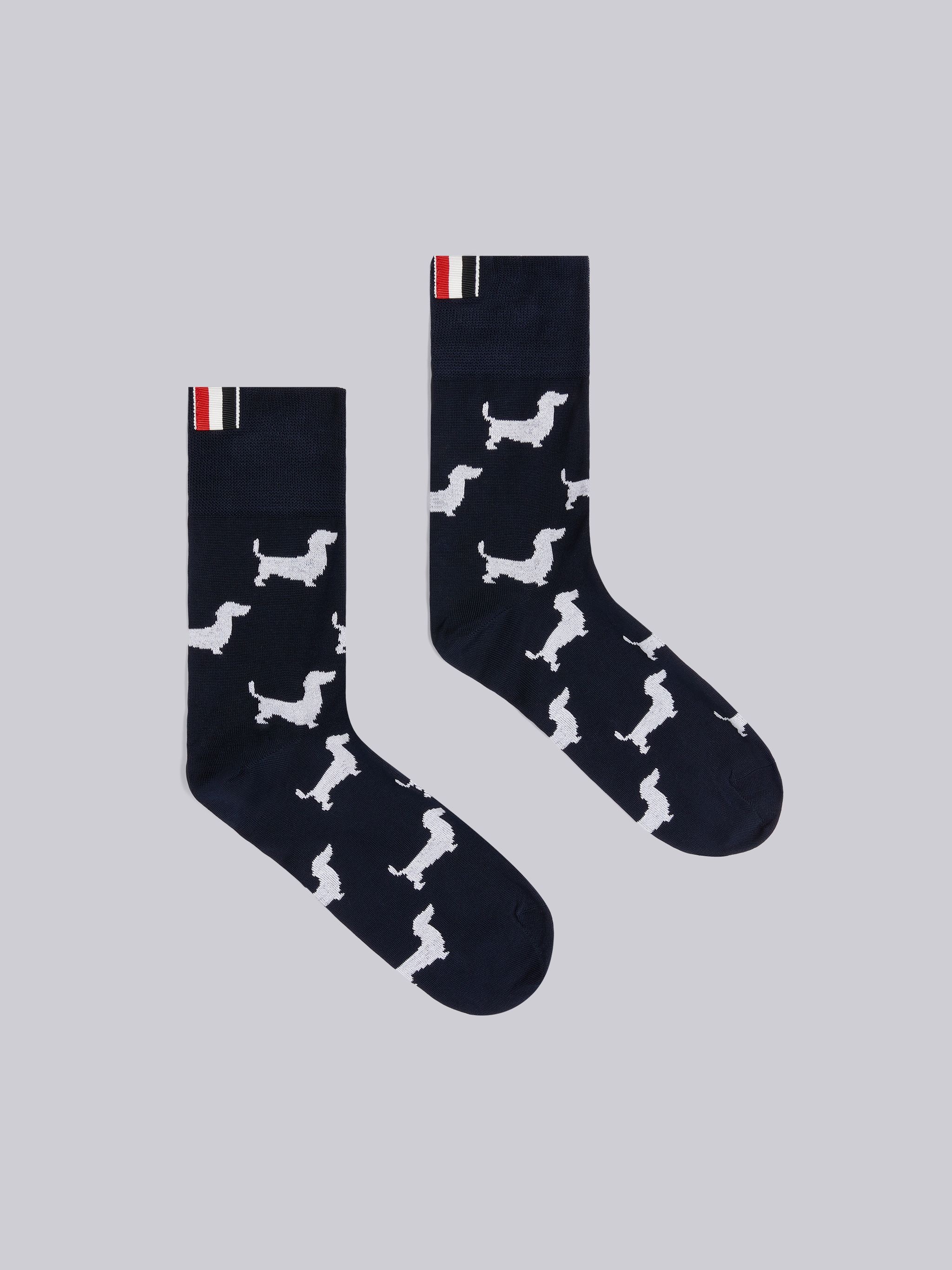 Navy Mercerized Cotton Hector Half Ankle Mini Crew Socks - 1