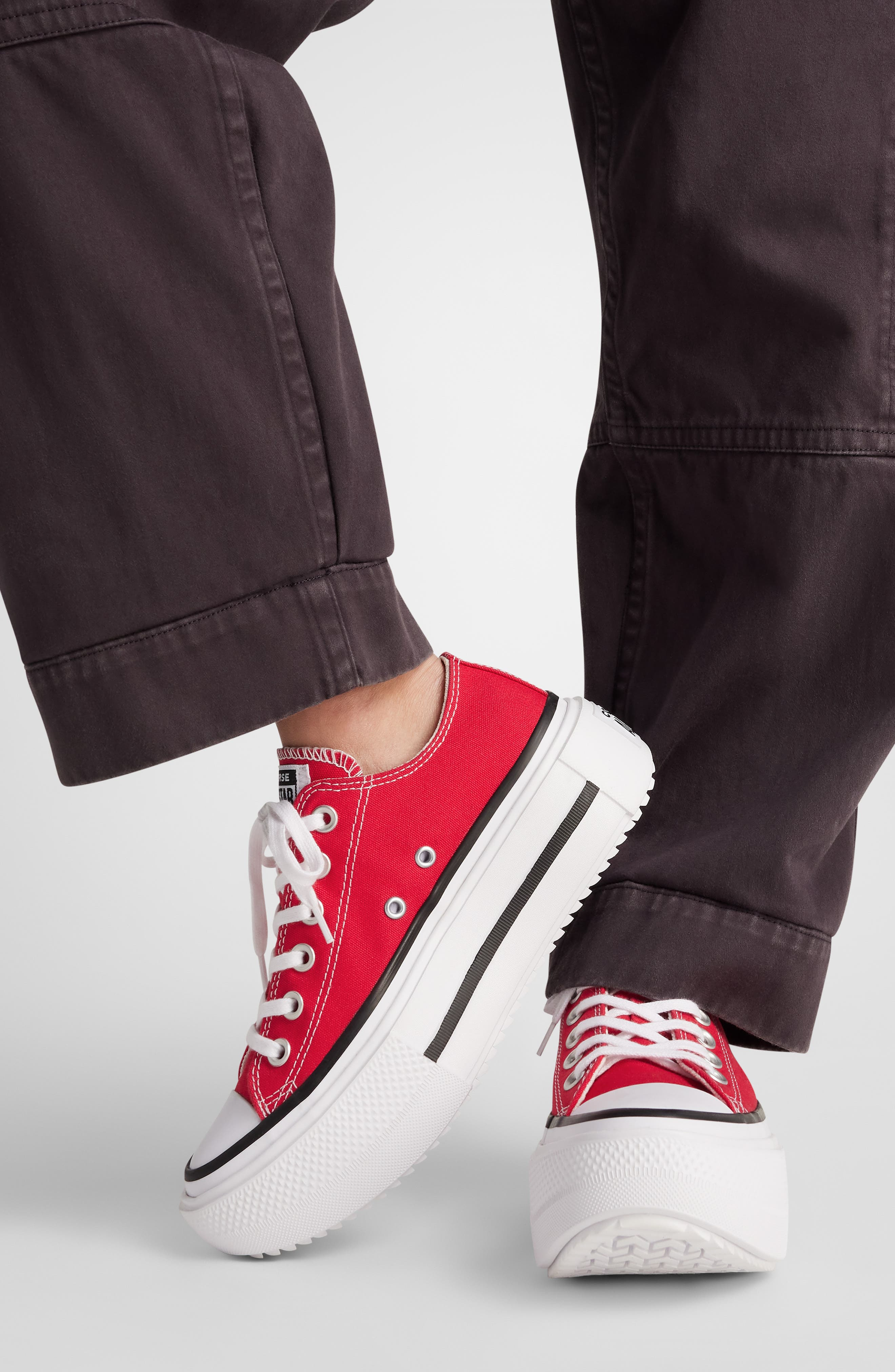 Converse Gender Inclusive Chuck Taylor All Star Lift Double Stack Low Top Platform Sneaker in Red/Bl - 2