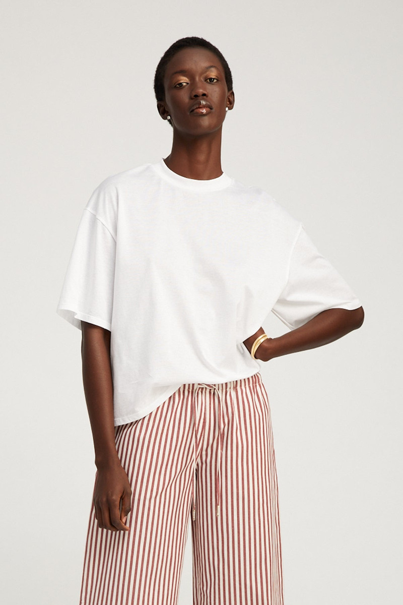 WHITE OVERSIZED BOXY TEE - 1