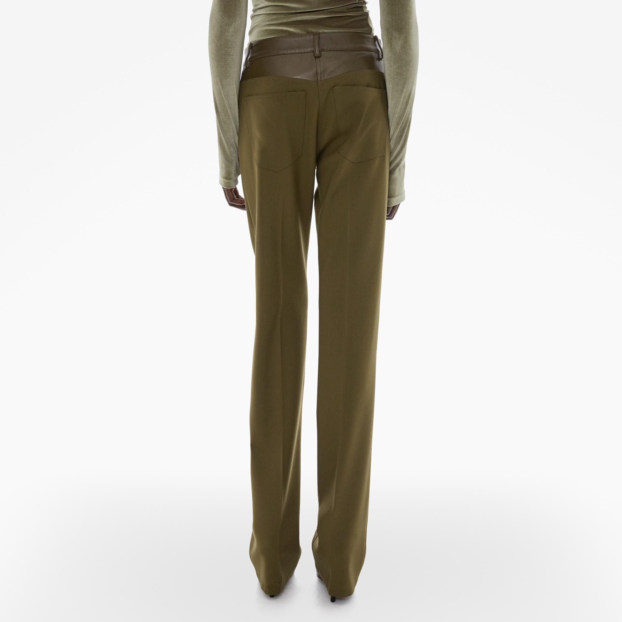 LEATHER-TRIMMED GARTER PANT - 4