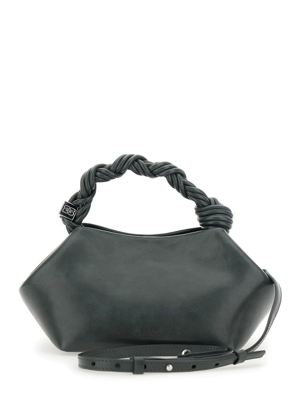 Ganni Women 'Bou' Grey Handbag With Adjustable And Removable Shoulder Strap In Leather Woman - 4