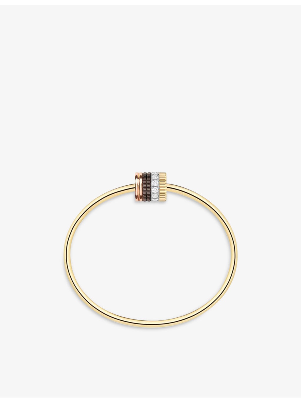 Quatre Classique Large 18ct Yellow-Gold, White-Gold, Pink-Gold, PVD and 0.35ct Diamond Bracelet - 3