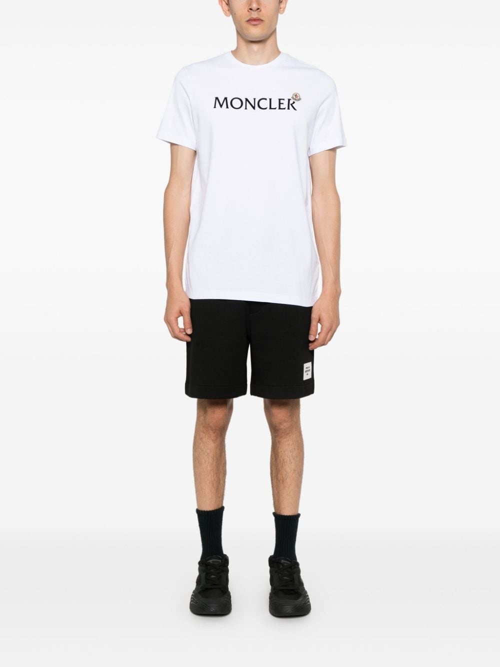 flocked-logo cotton T-shirt - 2