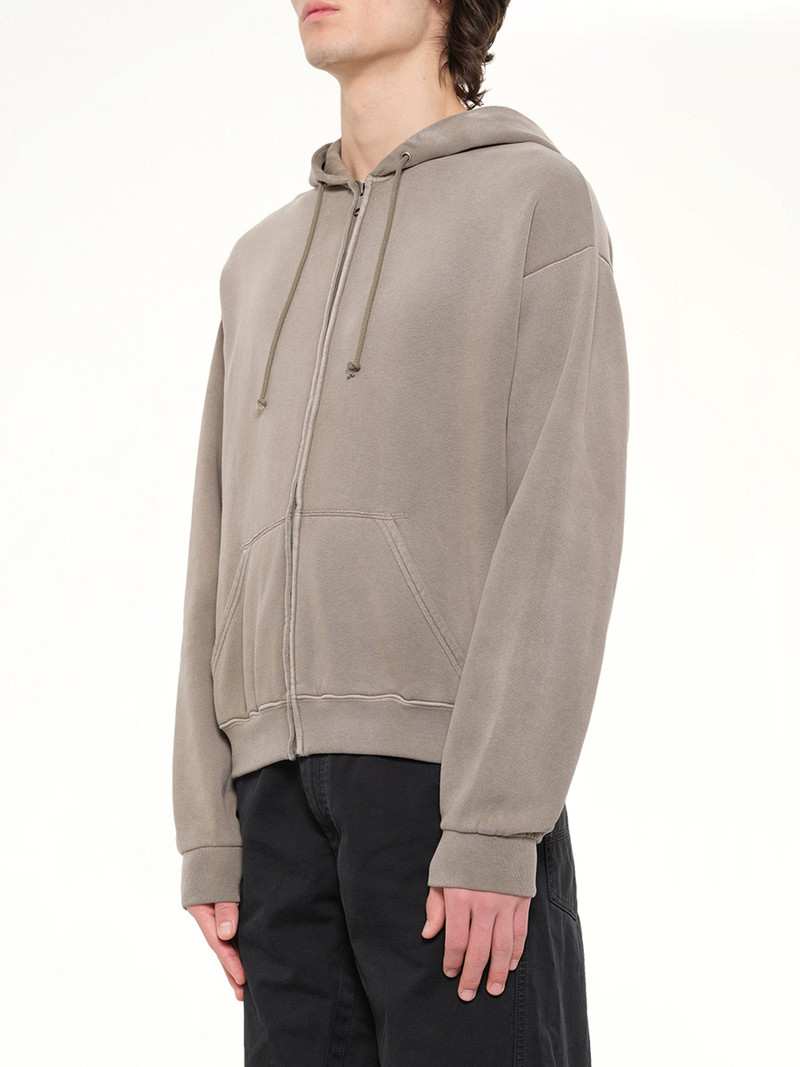 4-Stitch Zipped Hoodie in Brown 3