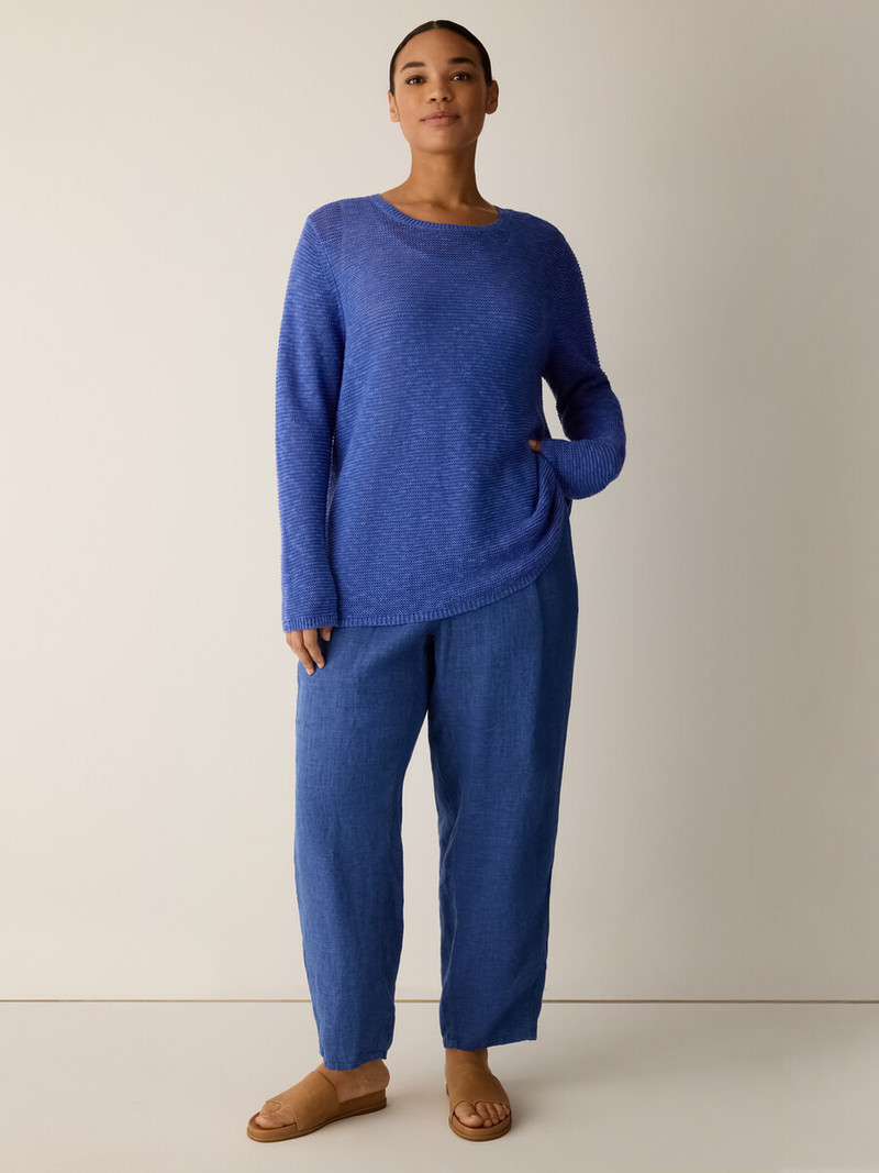 Organic Linen Cotton Slub Crew Neck Top 6