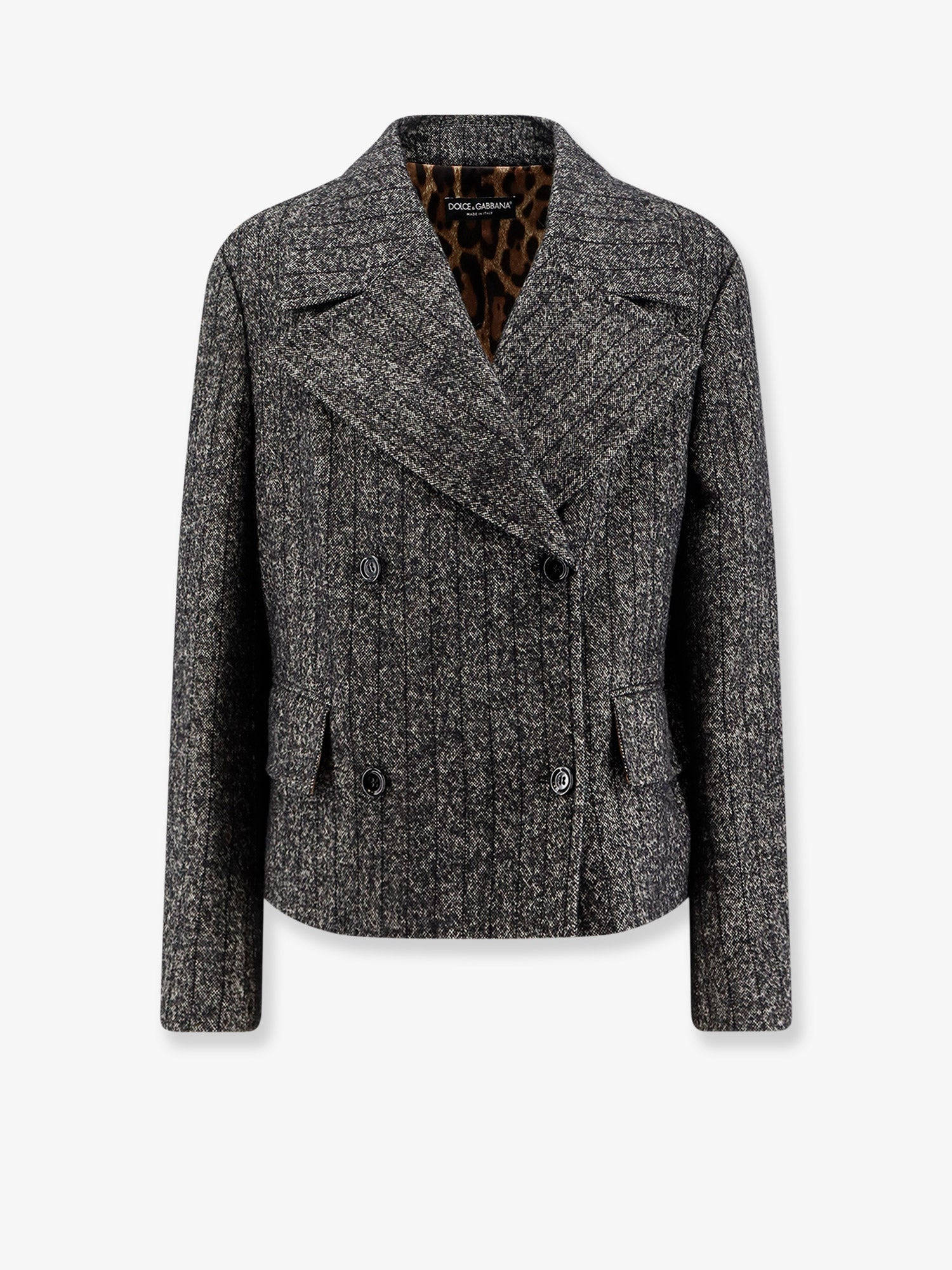 Dolce & Gabbana Women Wool Blend Striped Double-Breasted Blazer - 1