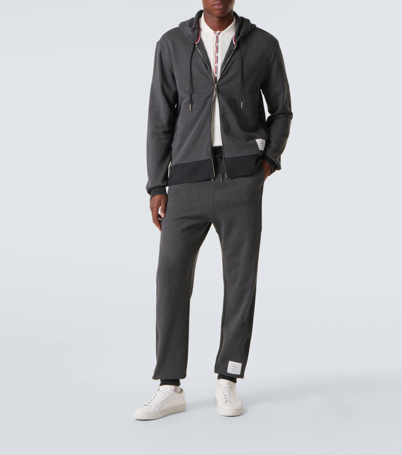 Thom Browne 4-Bar cotton jersey zip-up hoodie outlook