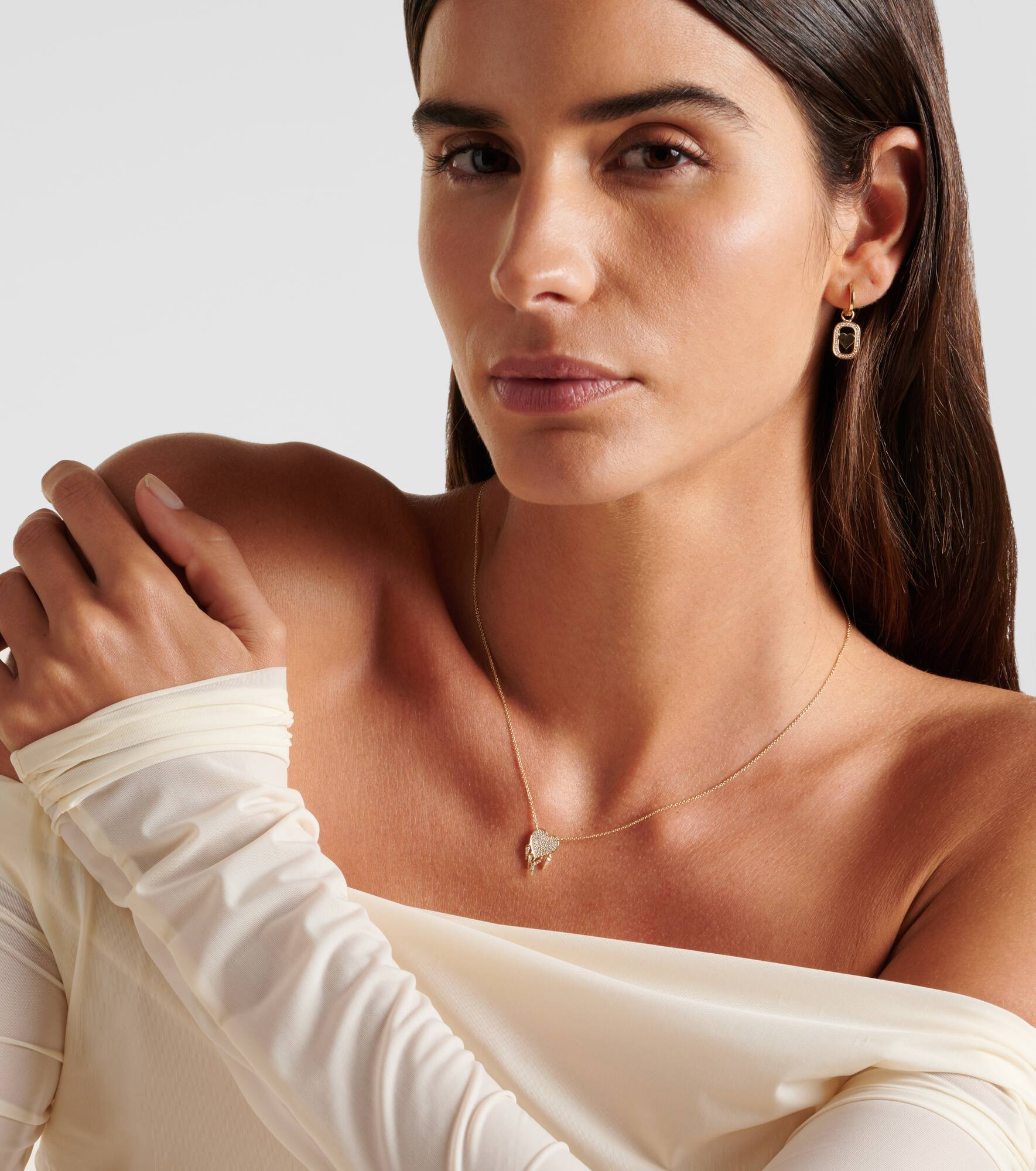 14kt gold necklace with diamonds - 3