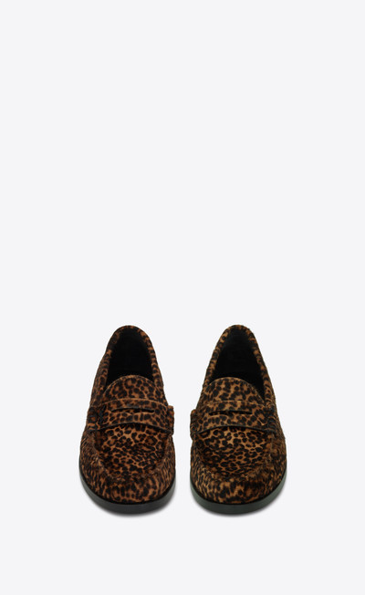 SAINT LAURENT le loafer monogram penny slippers in leopard-print pony-effect leather outlook
