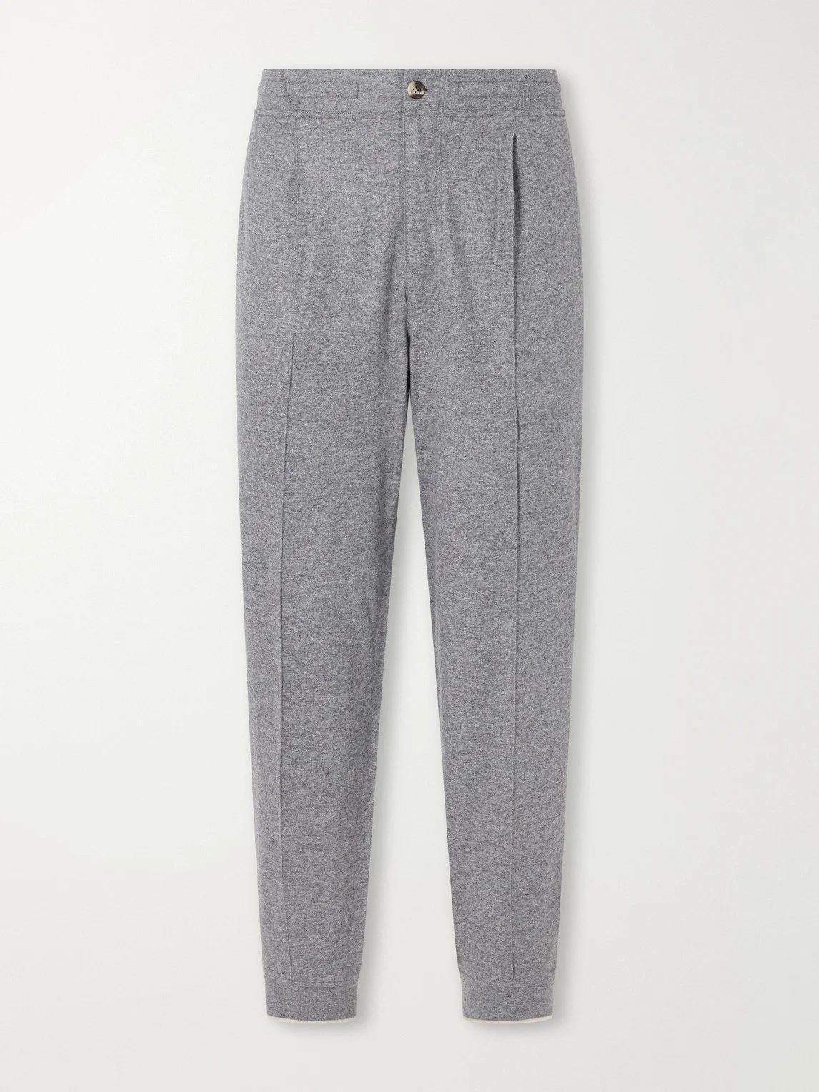 Tapered Pleated Cashmere Sweatpants - 1