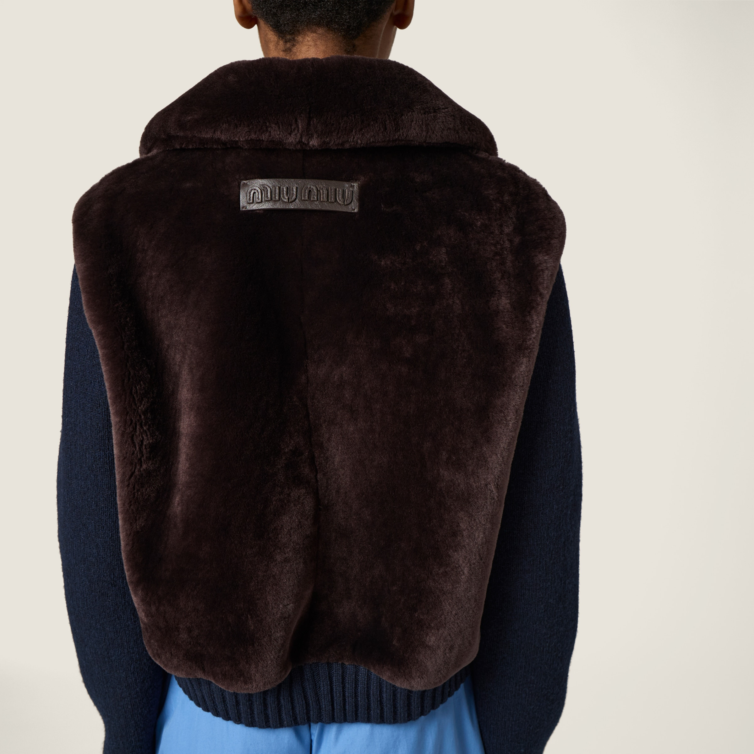 Shearling and knit blouson jacket - 4