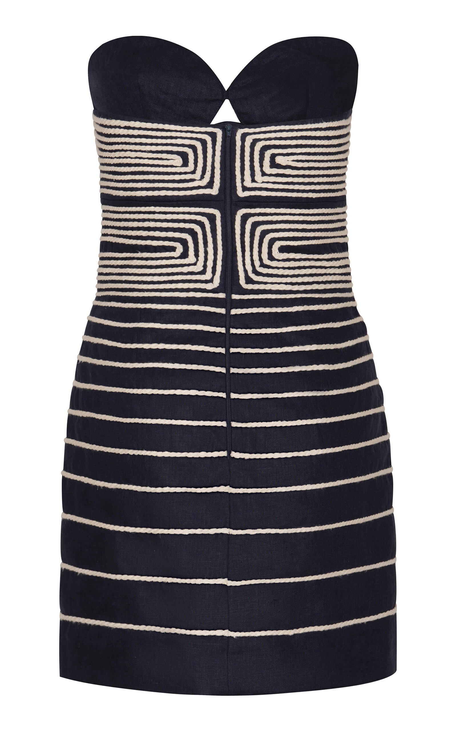 Muy Poetica Embroidered Linen Mini Dress navy - 5