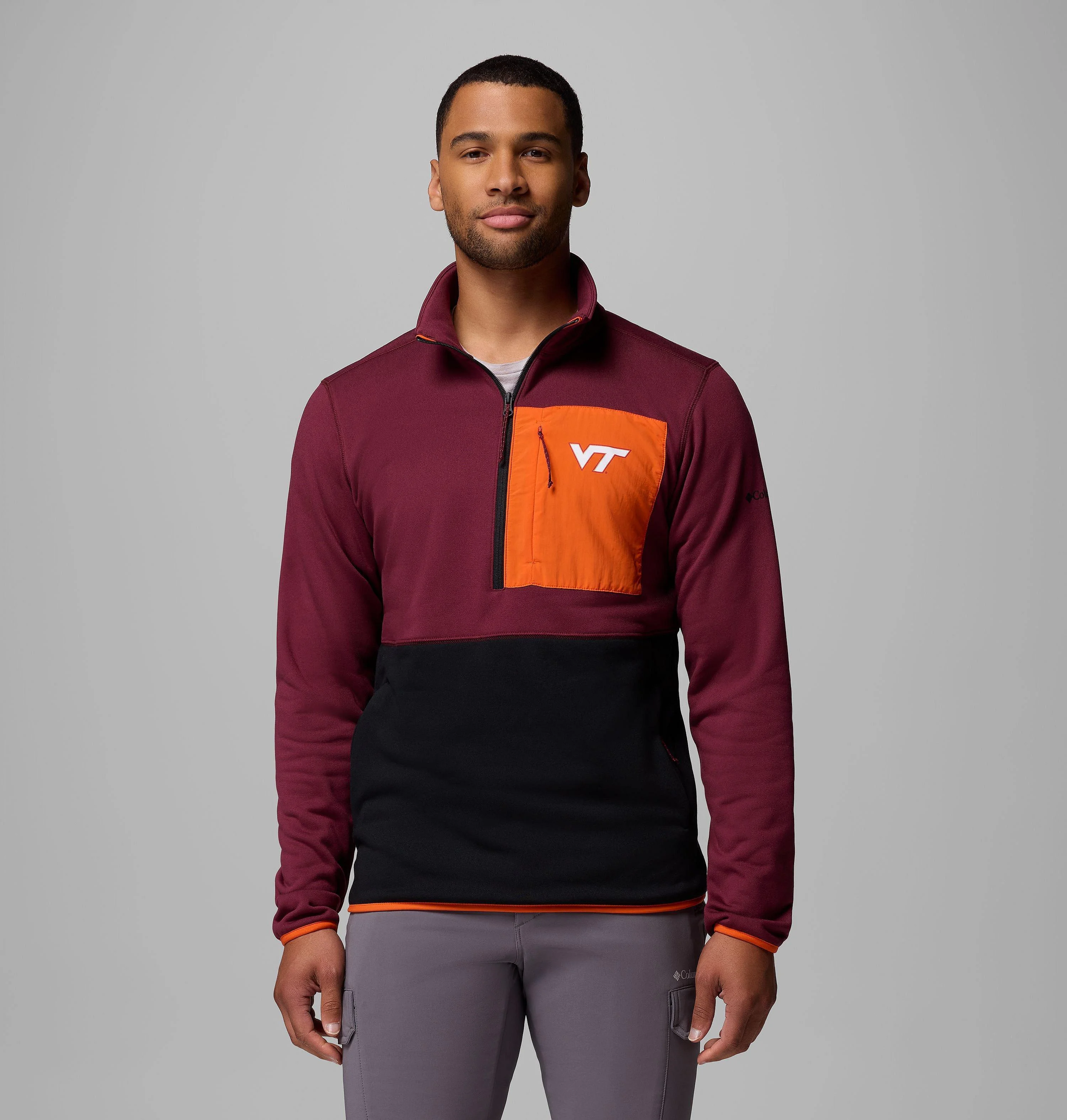 Men's Collegiate Columbia Hike Half Zip Jacket - Virginia Tech - 1