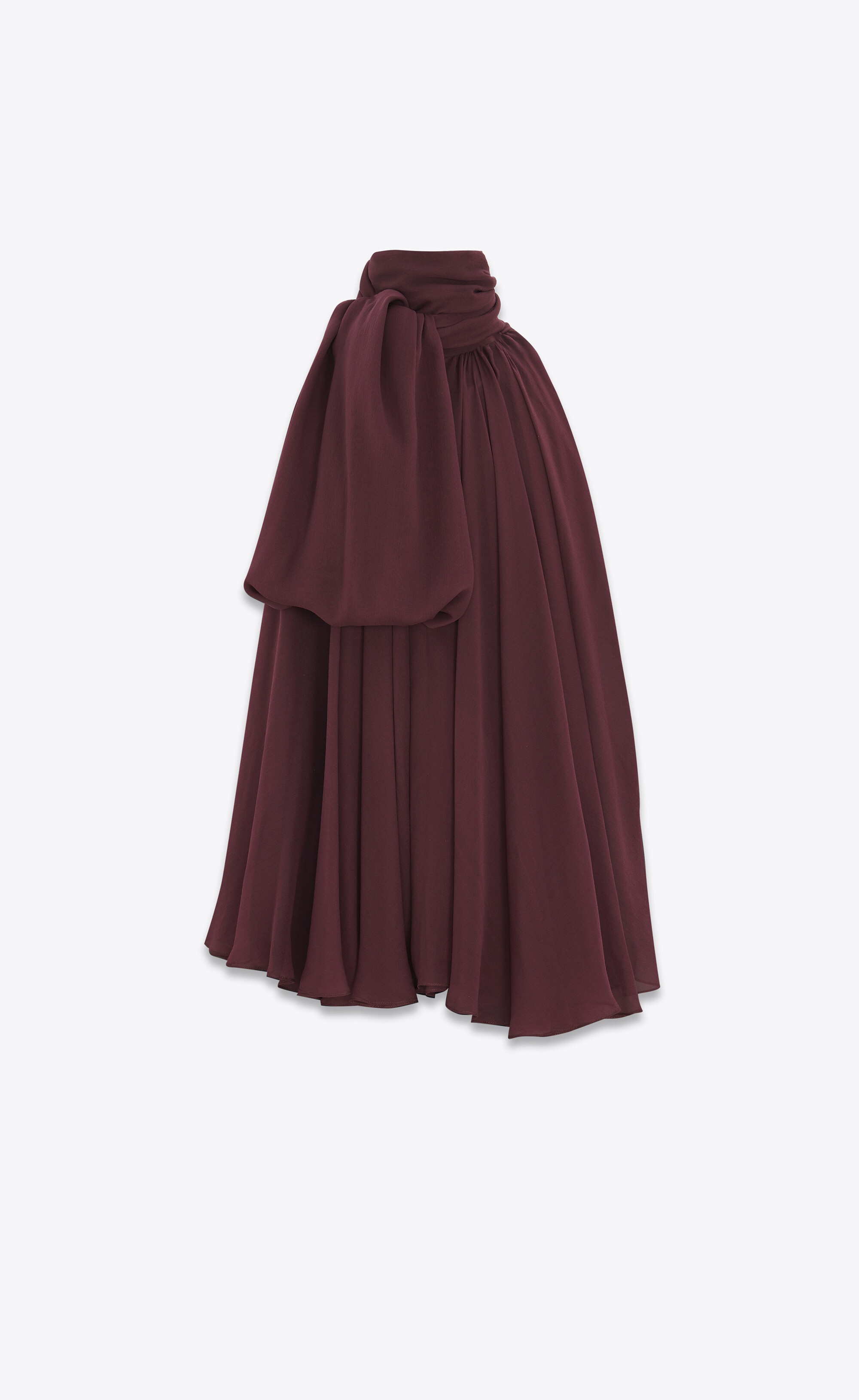 oversized lavallière-neck top in silk muslin - 1