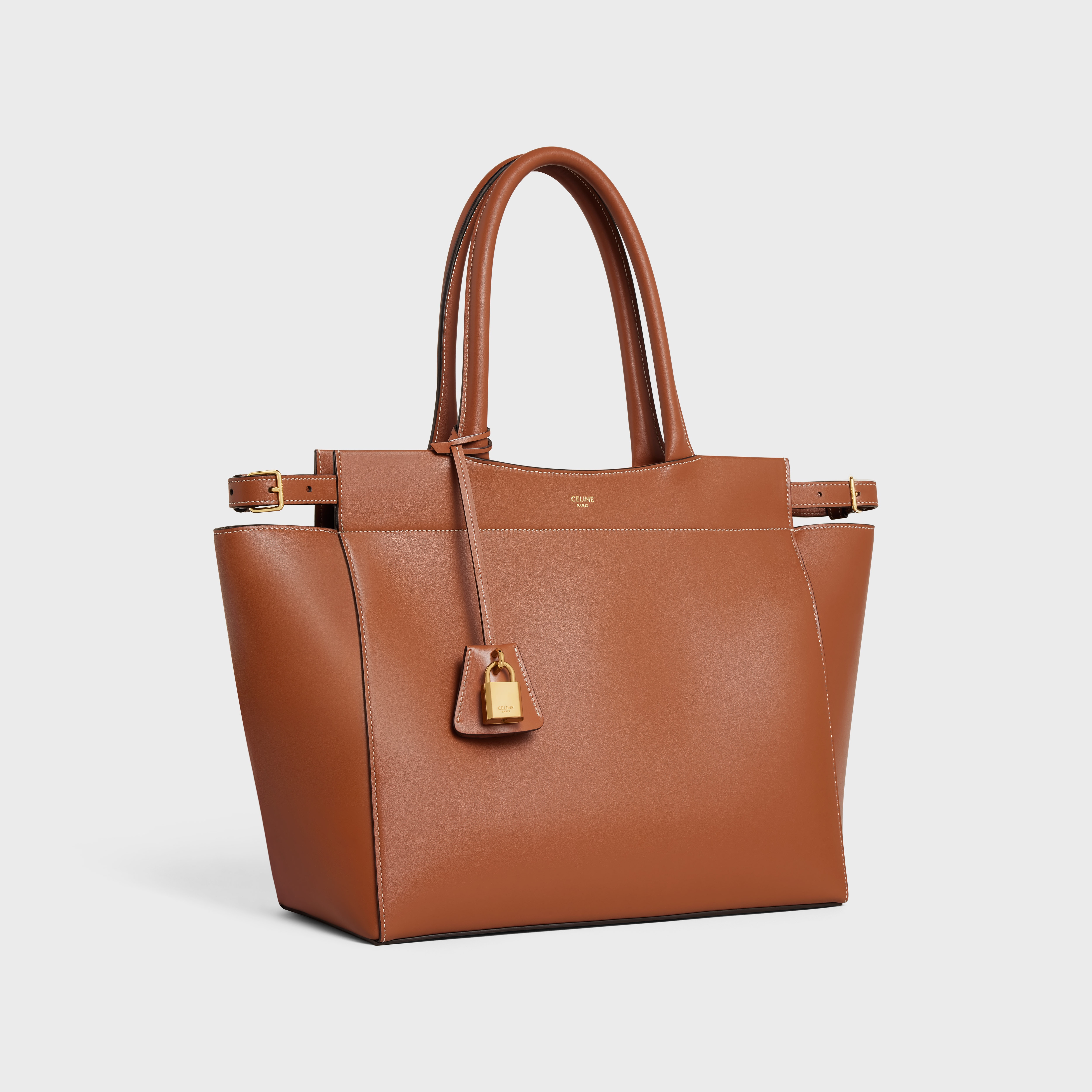 medium cabas bourgeois in smooth calfskin - 2
