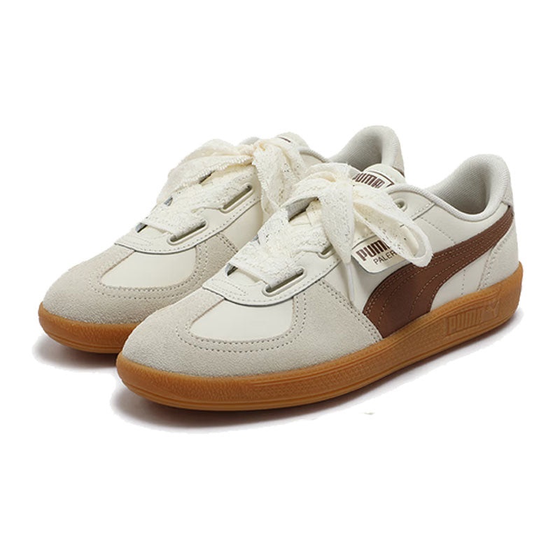 (WMNS) PUMA Palermo Wide Lace SD 'Frosted Ivory Brown Mushroom' 402109-03 - 3