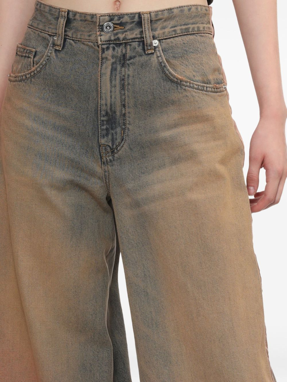faded panelled jeans - 5