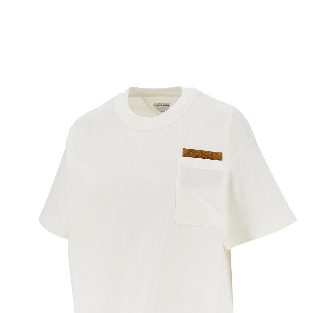 PIMA COTTON T-SHIRT WITH SUEDE PATCH - 2