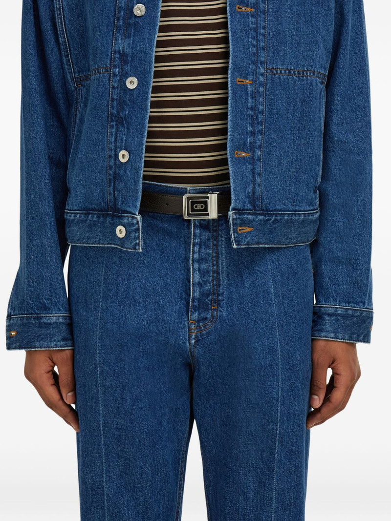 FERRAGAMO reversible geometric buckle belt outlook