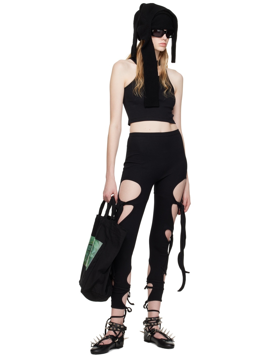 Black Cutout Leggings - 4