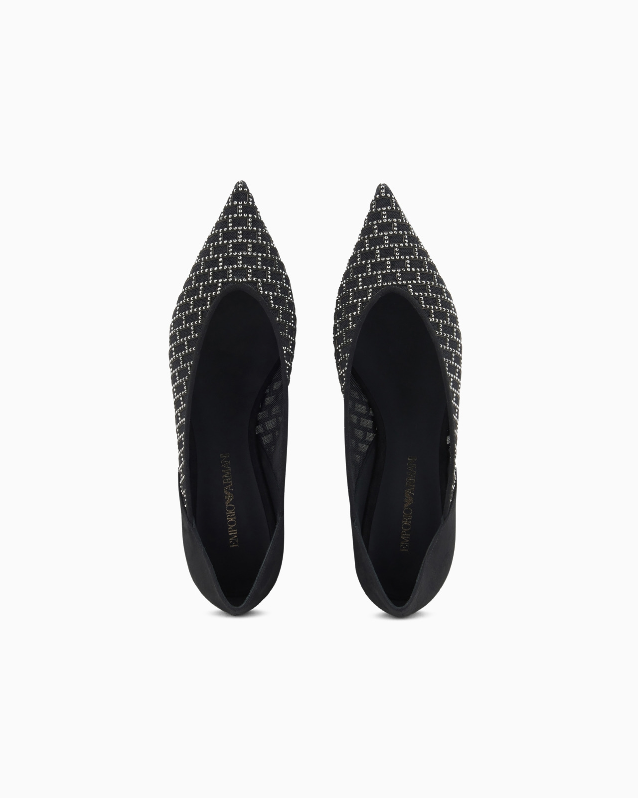 Pointed ballerinas with a rhinestone graphic design - 3