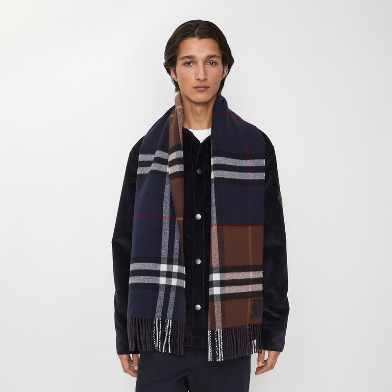 Contrast Check Cashmere Scarf 3