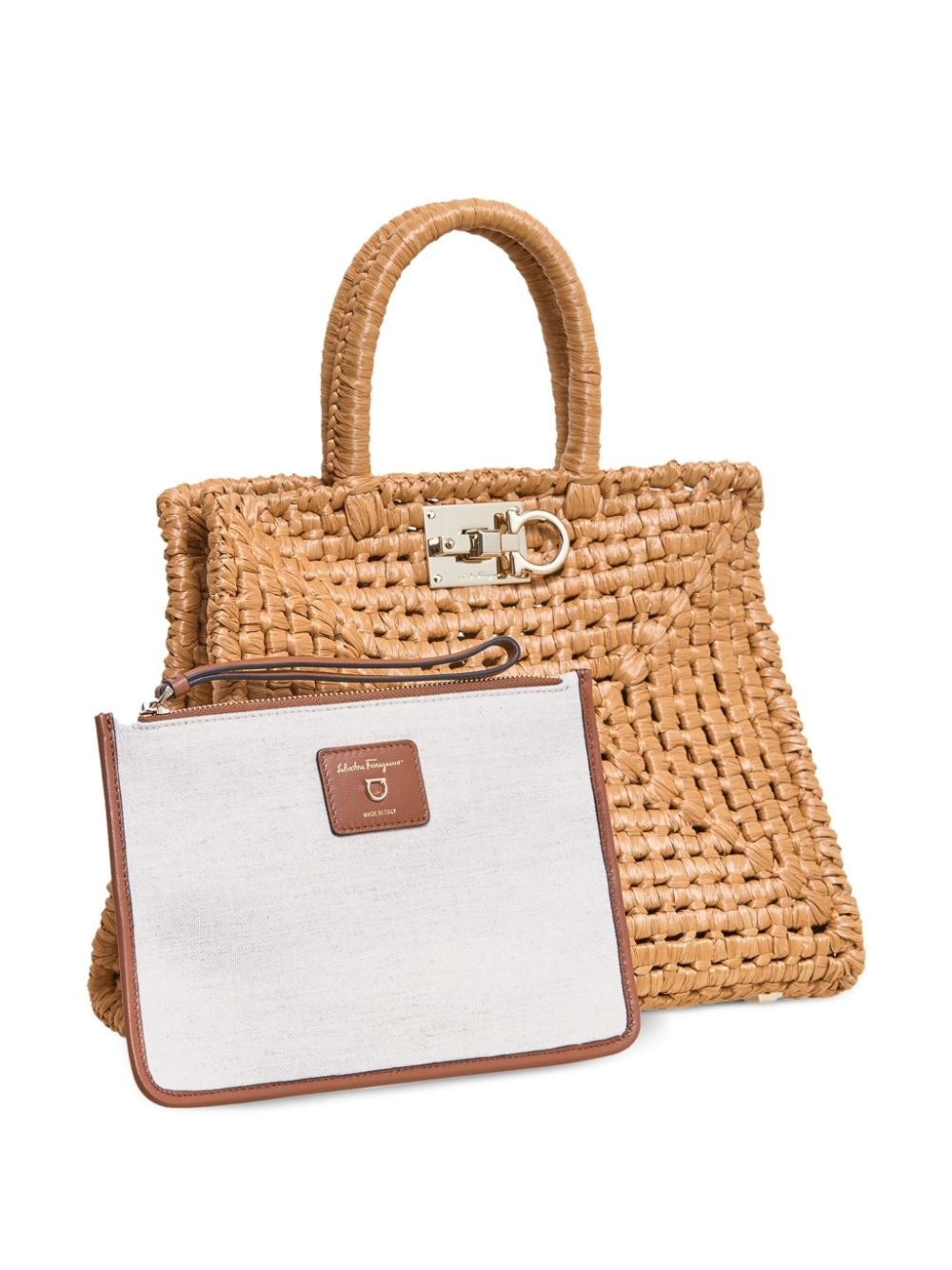Studio Box raffia tote bag - 7