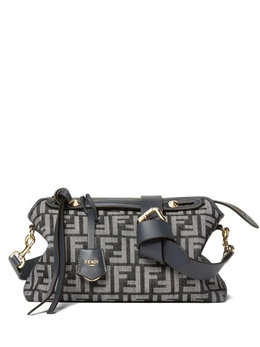 Fendi By The Way Soft Medium Denim-Effect Ff Jacquard Bags - 1