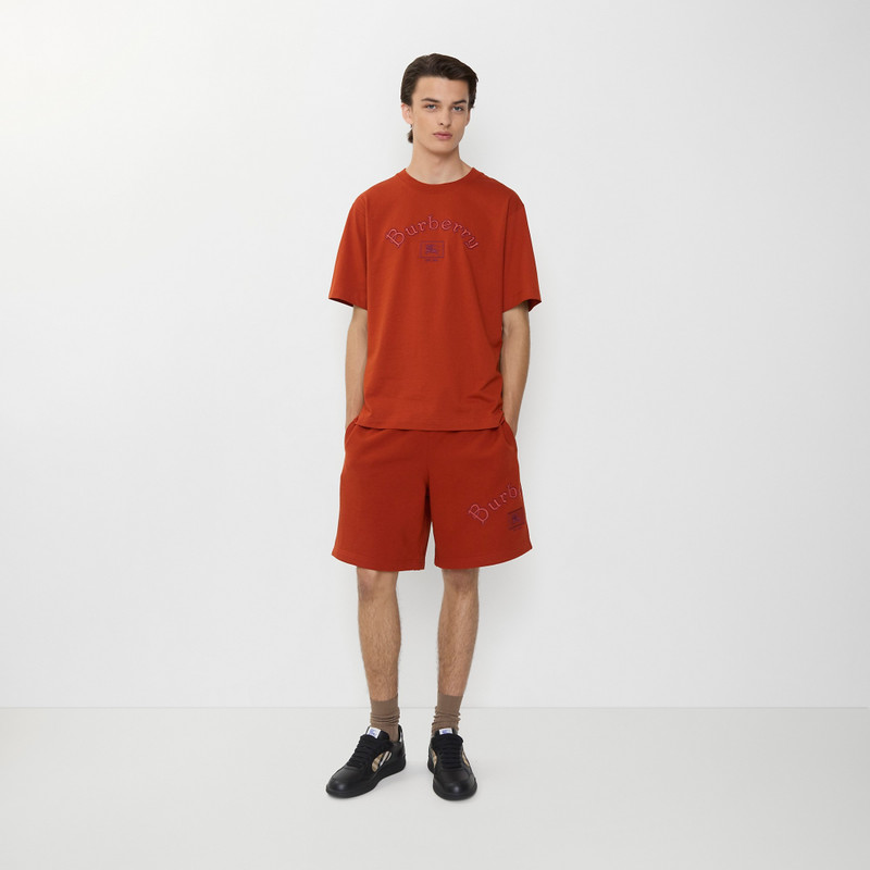 Burberry Gothic Logo Cotton Shorts outlook