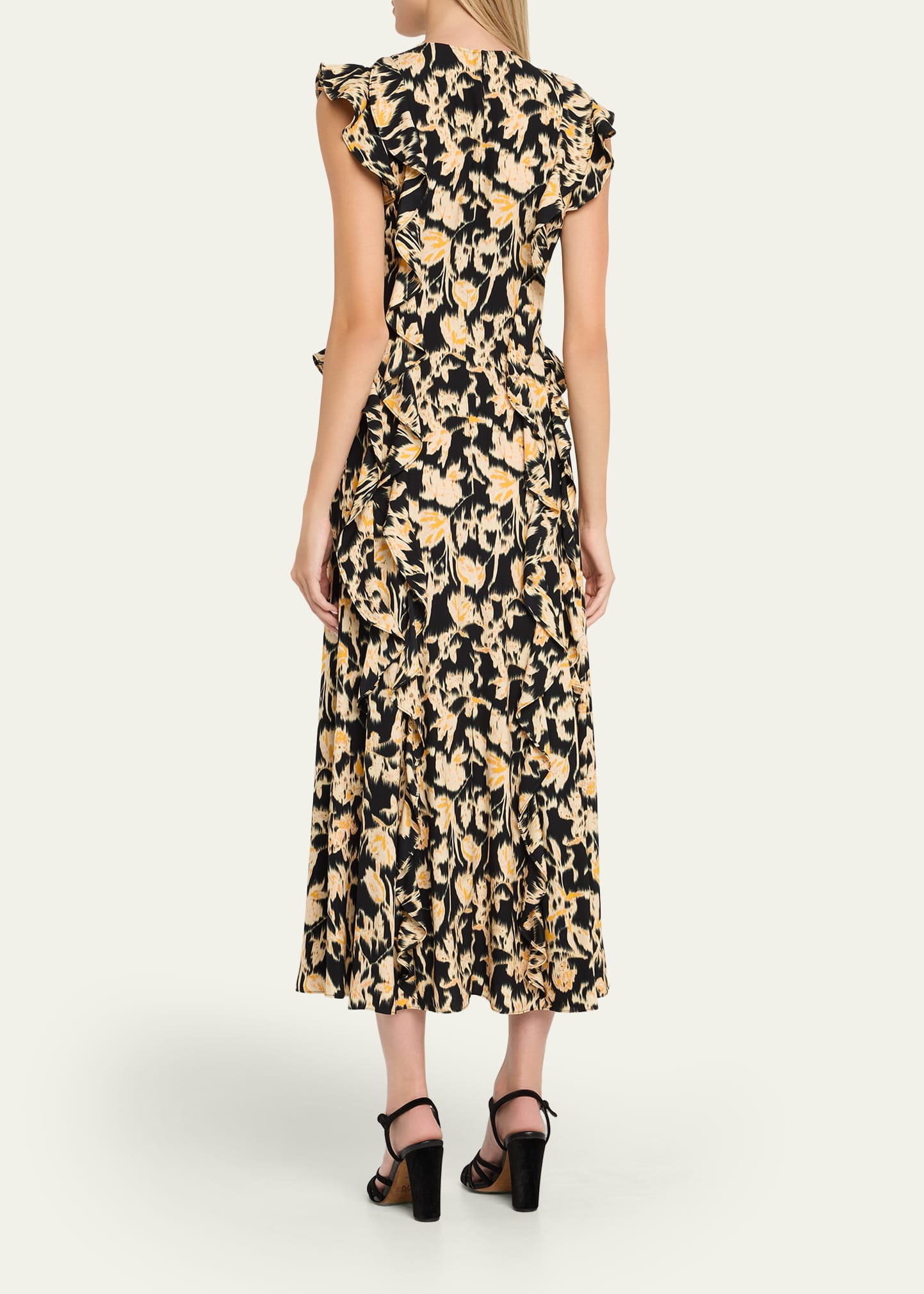 Flo Floral Flutter-Sleeve Midi Dress - 3