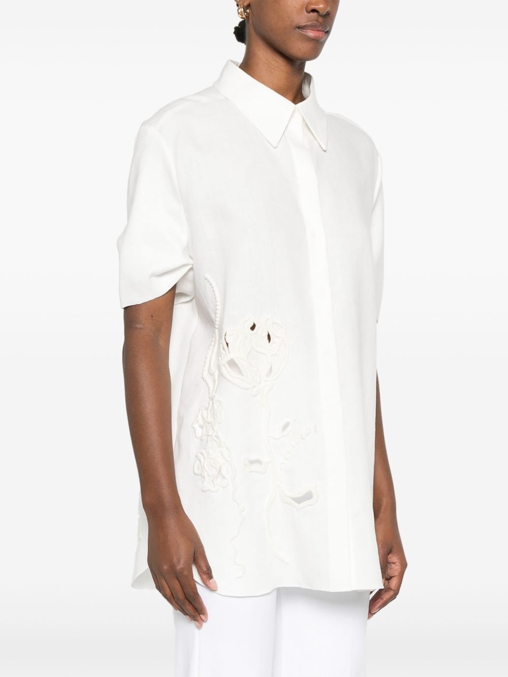 floral-embroidery shirt - 3