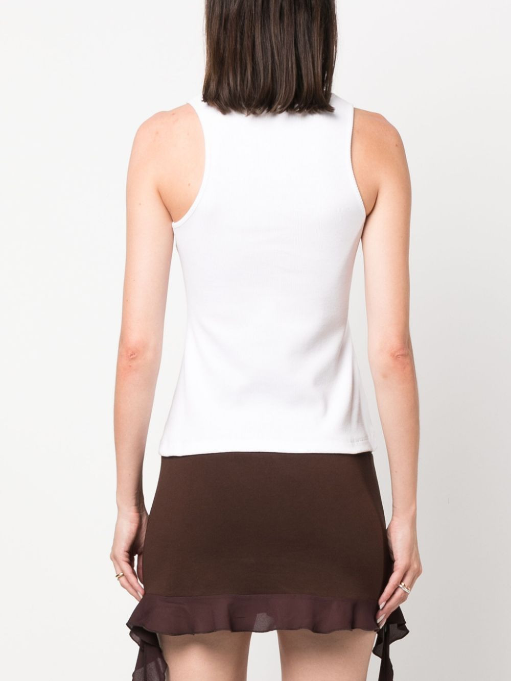 Blumarine Women Logo Ribbed Cotton Tank Top - 2