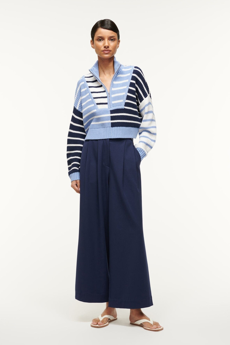STAUD STAUD CROPPED HAMPTON SWEATER ADRIATIC STRIPE outlook