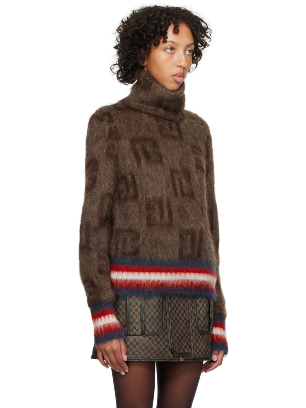 Brown Monogram Sweater - 2
