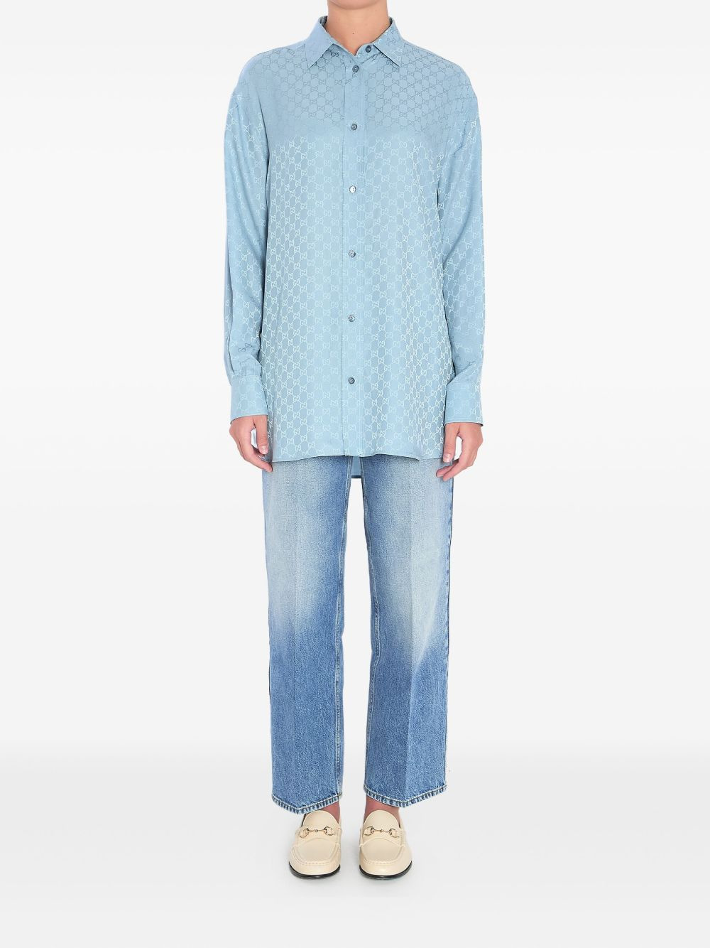 GG monogram silk shirt - 2