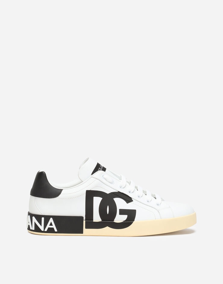 Calfskin nappa Portofino sneakers with DG logo print - 1