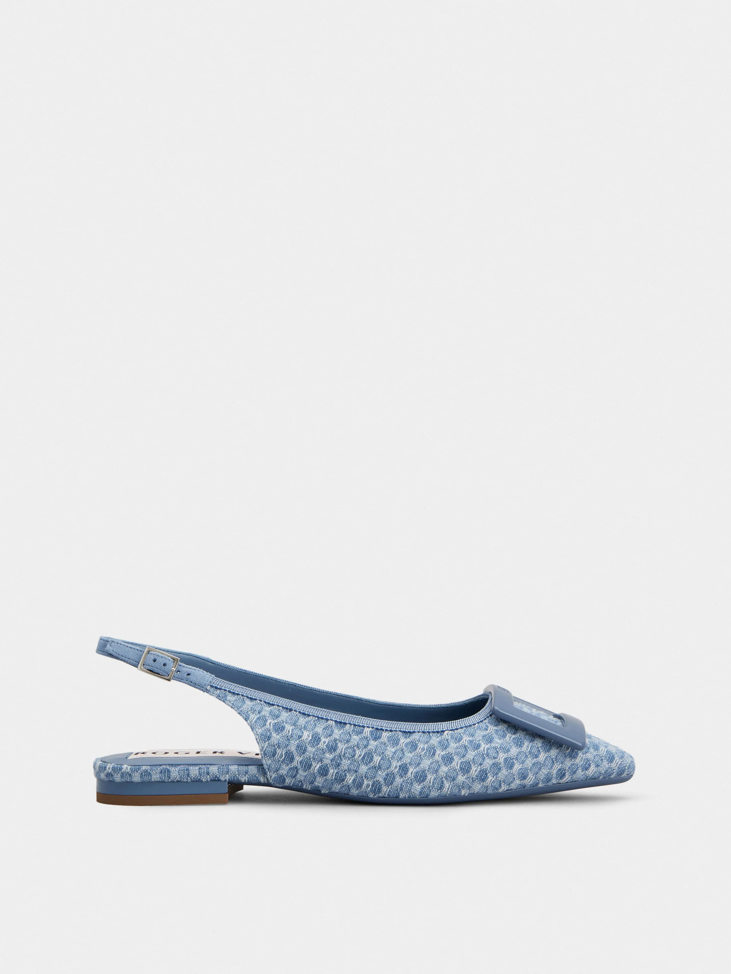 Gommettine Slingback Ballerinas in jacquard denim - 1