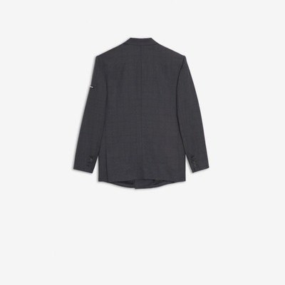 BALENCIAGA Checked Washed Double Breasted Jacket outlook