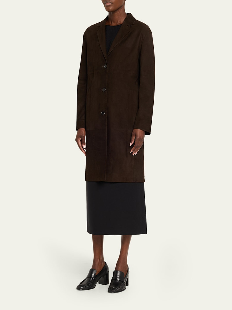 The Row Babilonia Suede Belted Single-Breasted Coat outlook