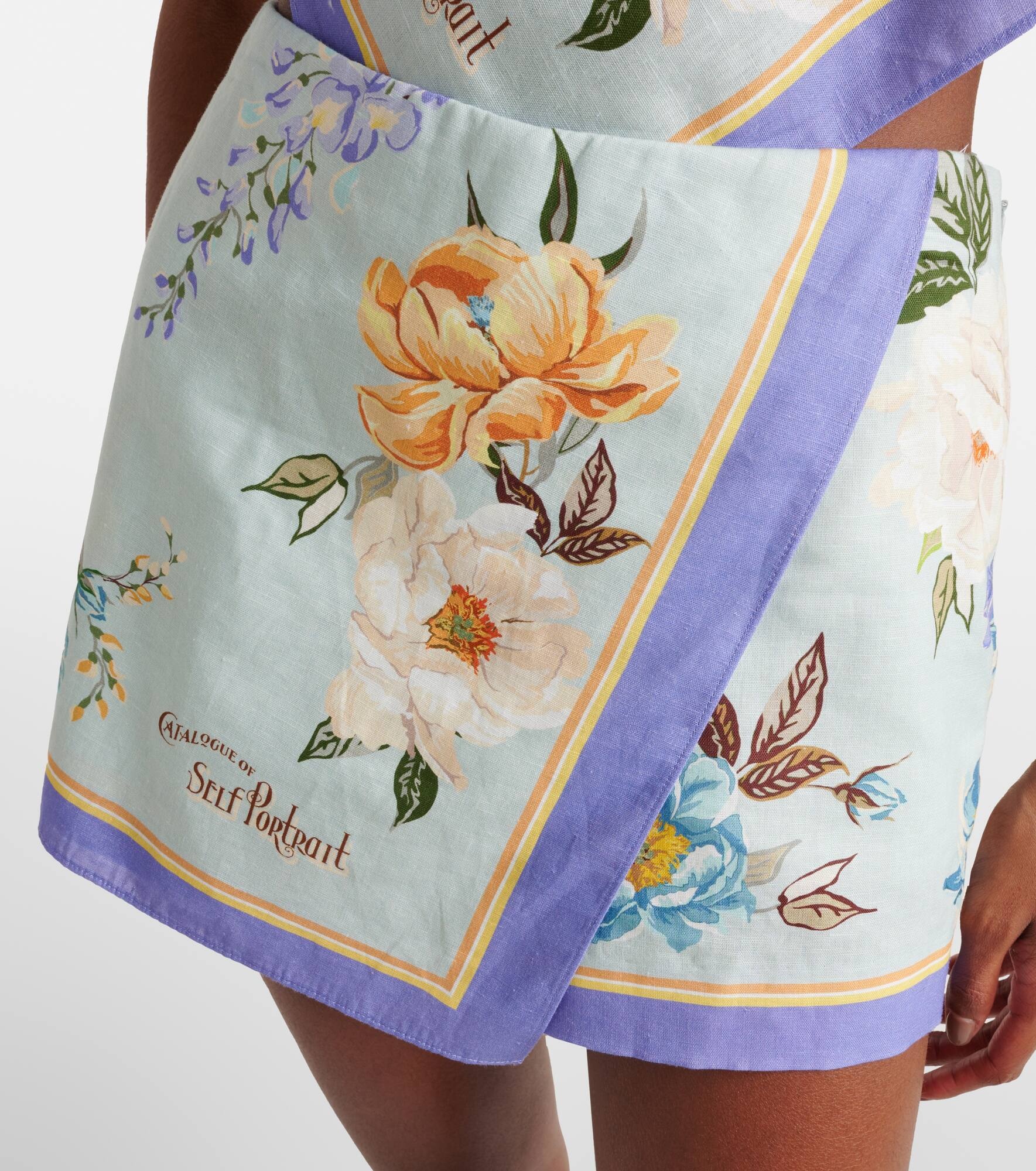 Floral linen and cotton shorts - 4