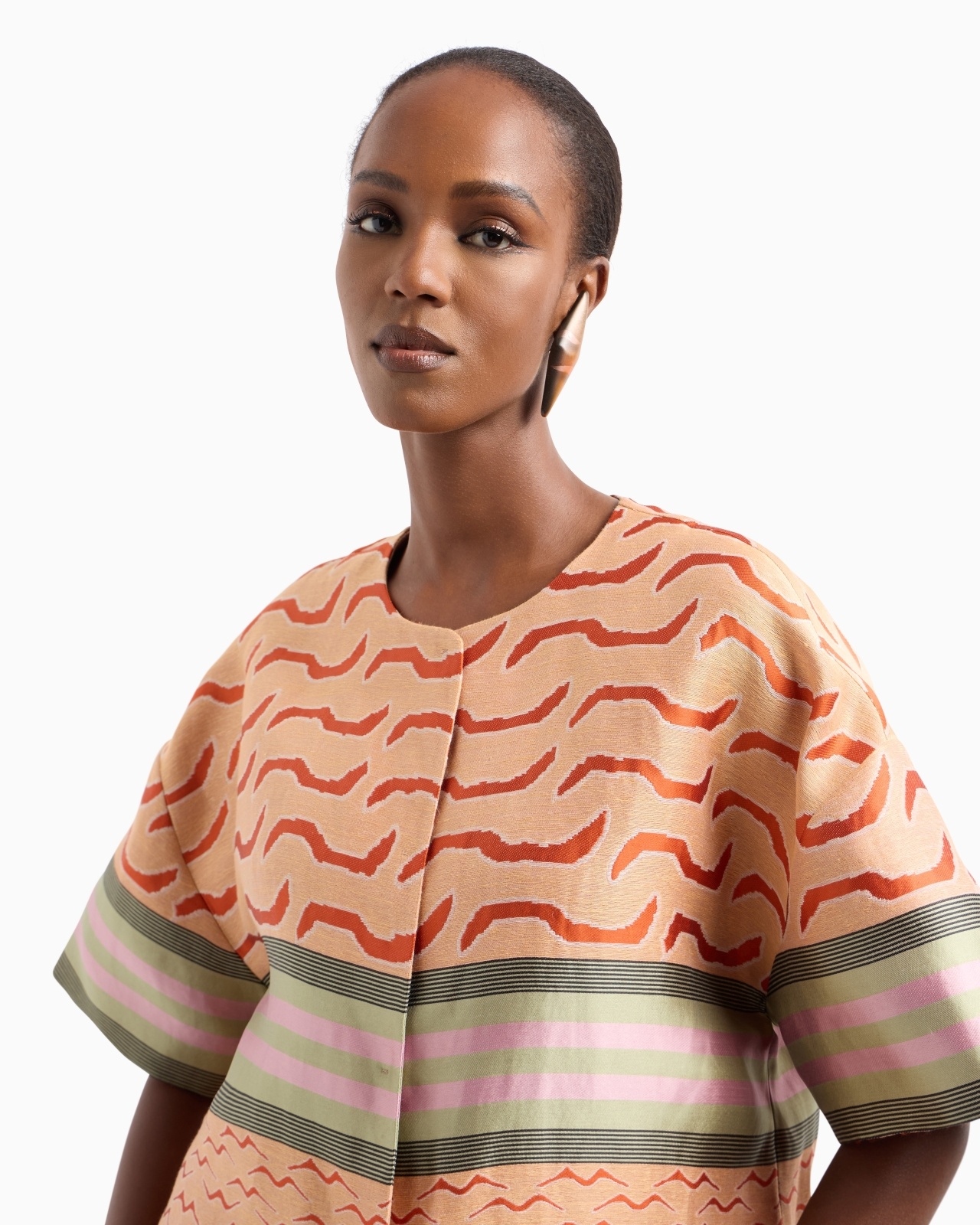 LINEN, COTTON AND SILK-BLEND JACQUARD SHIRT - 4