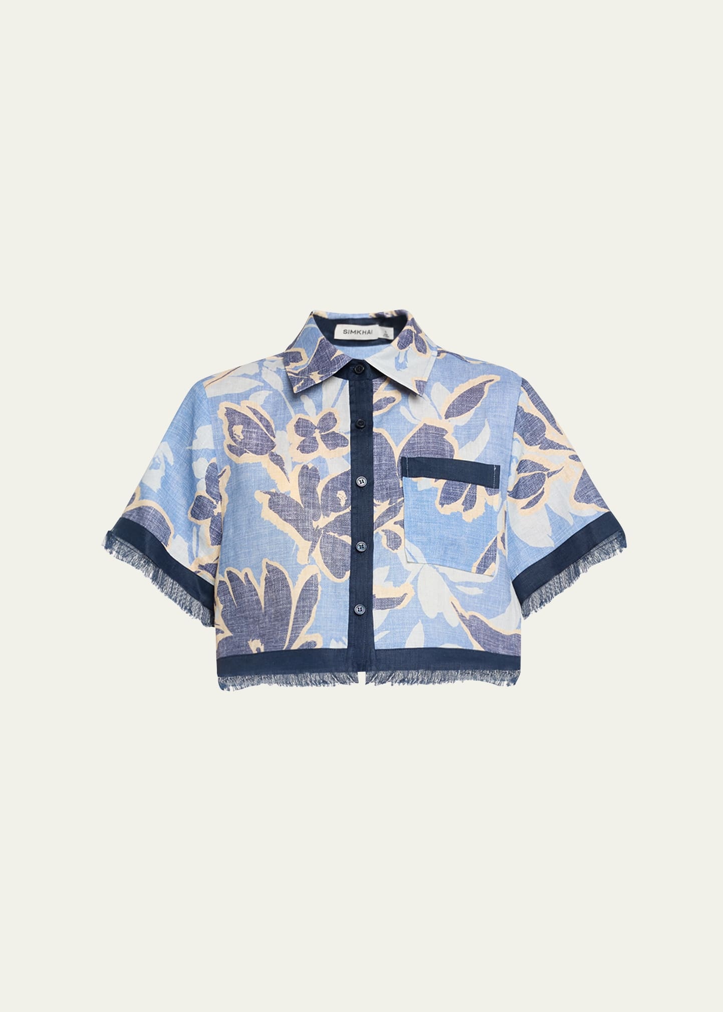 Topanga Short-Sleeve Cropped Shirt - 1