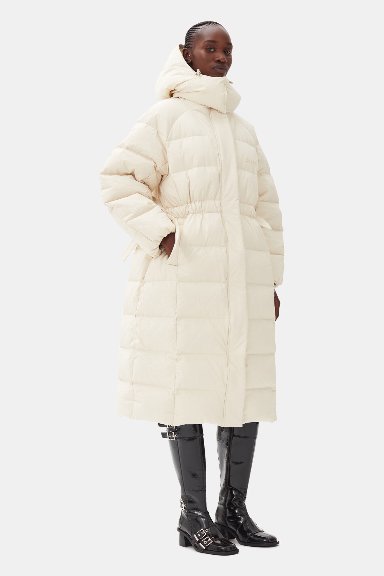 WHITE TECH PUFFER COAT - 4