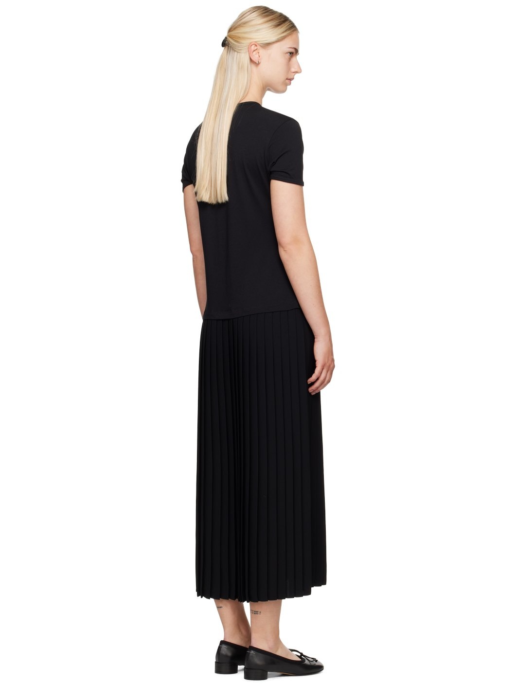 Black Pleated Maxi Dress - 3