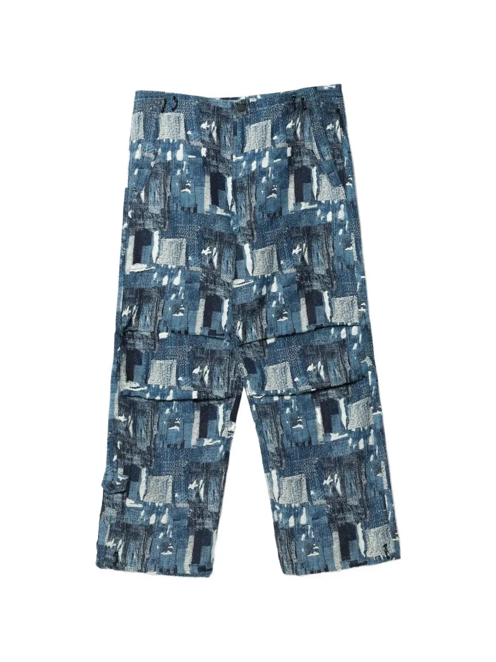 MAHABORO PATCHWORK-EFFECT STRAIGHT-LEG TROUSERS - 1
