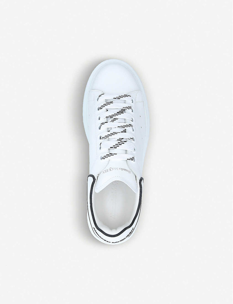 Alexander McQueen Women's Runway contrast-trim leather platform trainers outlook