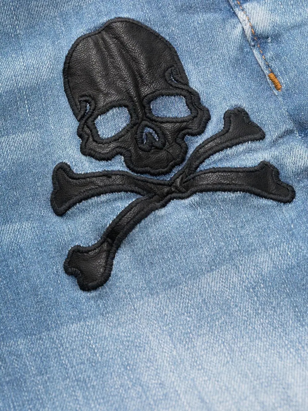 skull-patches high-waisted skinny jeans - 7