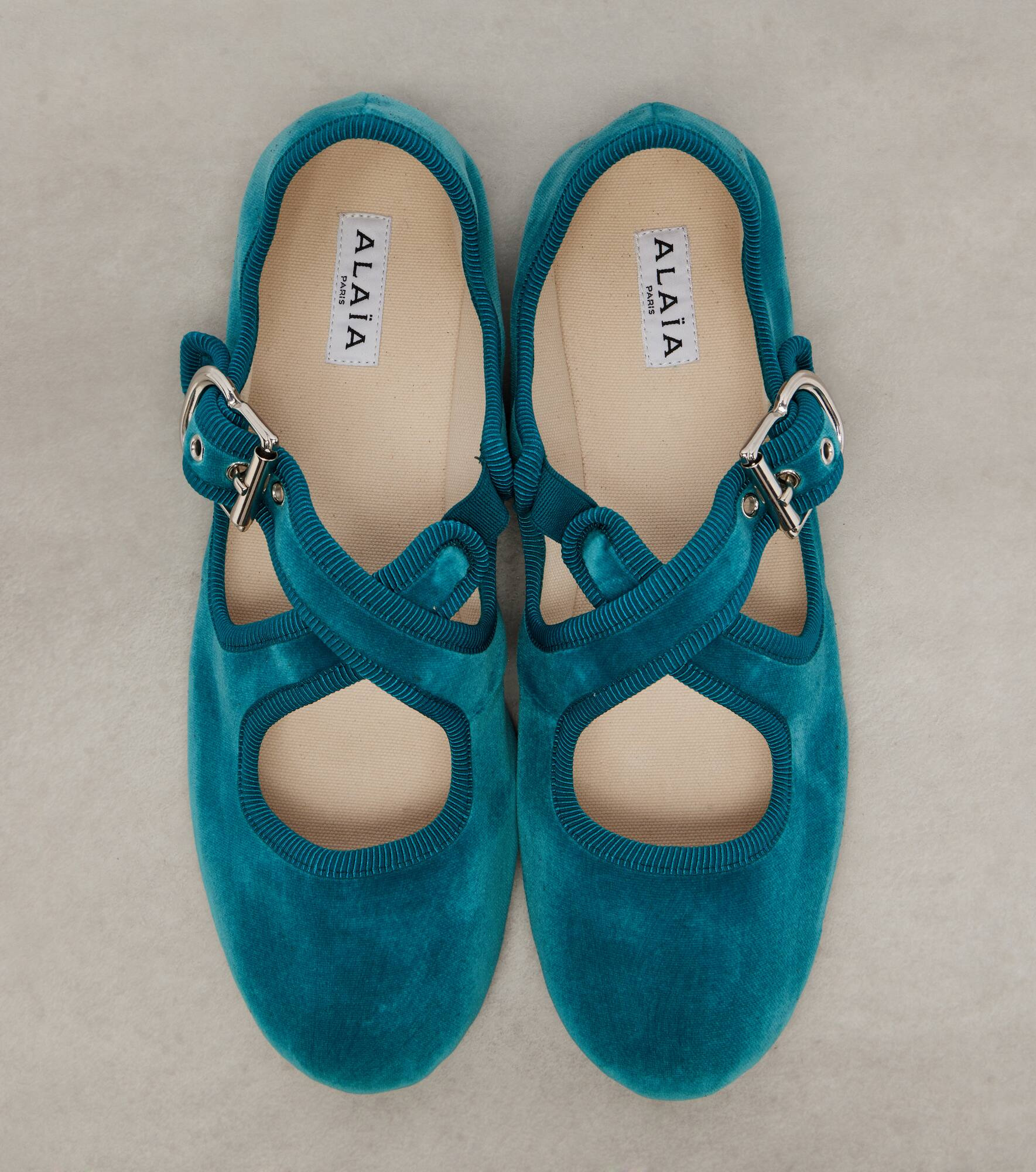 La Criss Cross velvet ballet flats - 5